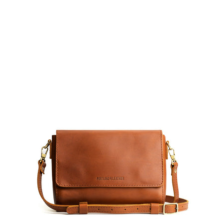Honey*Medium  | Leather Crossbody Bag with Magnetic Messenger Bag Closure
