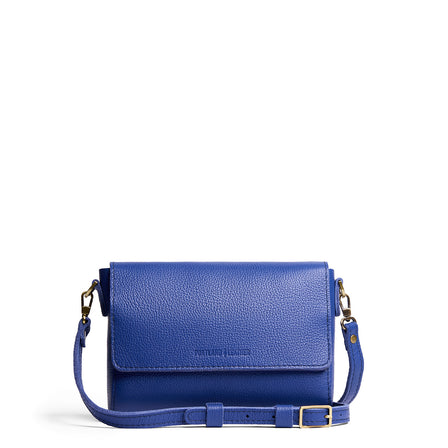 Molino Blue*Mini | Small Leather Crossbody Bag with Magnetic Messenger Bag Closure