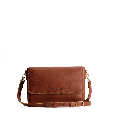 Nutmeg*Mini | Small Leather Crossbody Bag with Magnetic Messenger Bag Closure