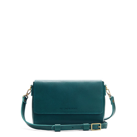 Sea Glass*Medium | Leather Crossbody Bag with Magnetic Messenger Bag Closure