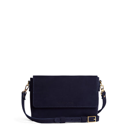 Velvet Blue*Mini | Small Leather Crossbody Bag with Magnetic Messenger Bag Closure